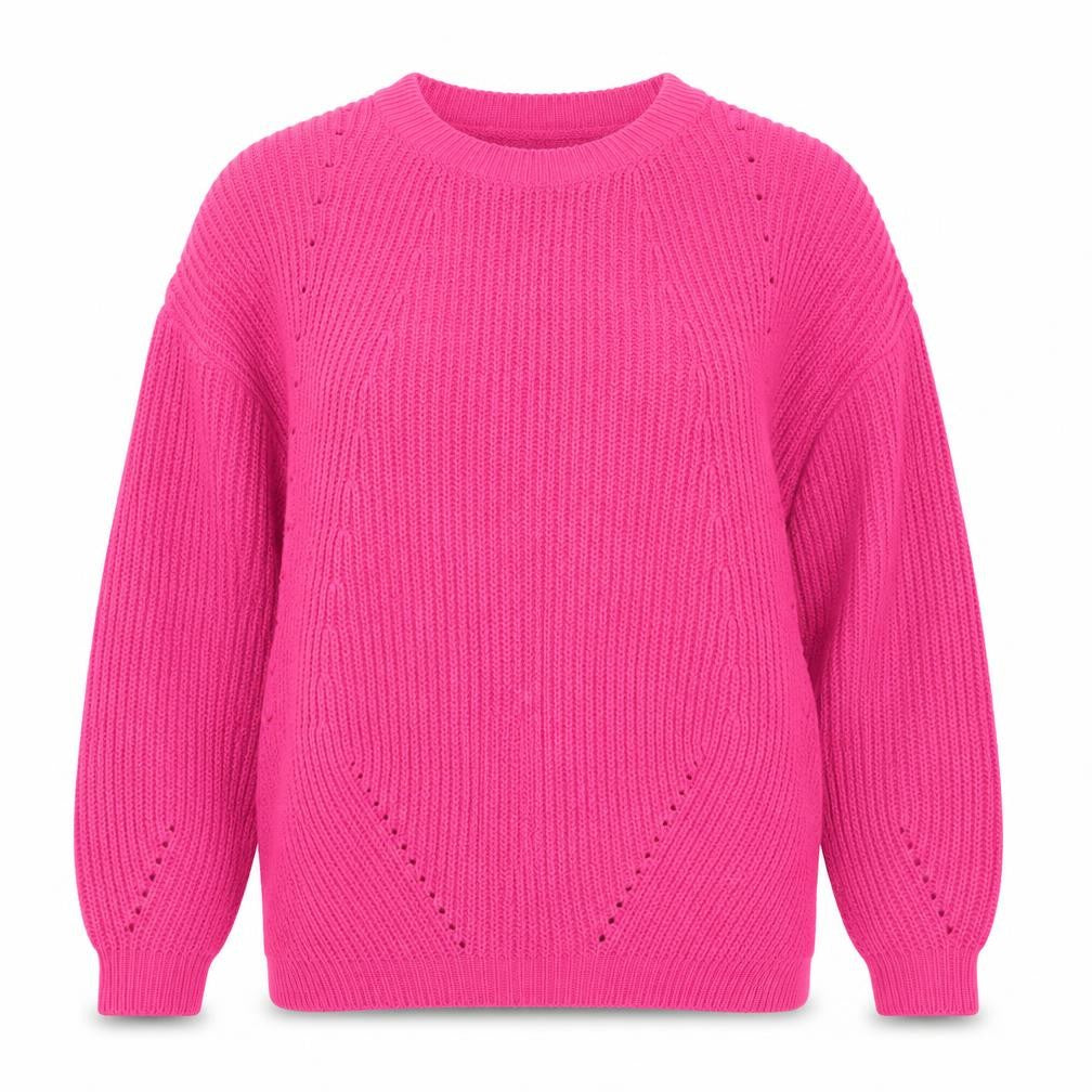 Front view of Vero Moda women’s pink scoop neck acrylic jumper, size S
