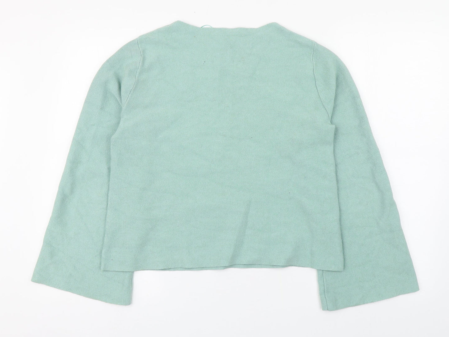 Oasis Womens Green  Viscose Basic T-Shirt Size S Round Neck