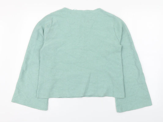 Oasis Womens Green  Viscose Basic T-Shirt Size S Round Neck