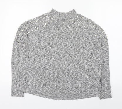 Womens UK Size S Divided Grey Pullover Jumper