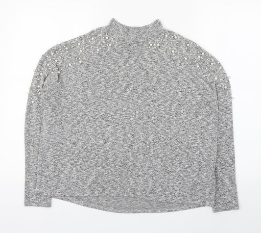 Womens UK Size S Divided Grey Pullover Jumper