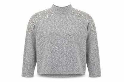Front view of Divided women’s grey high neck polyester jumper, size S