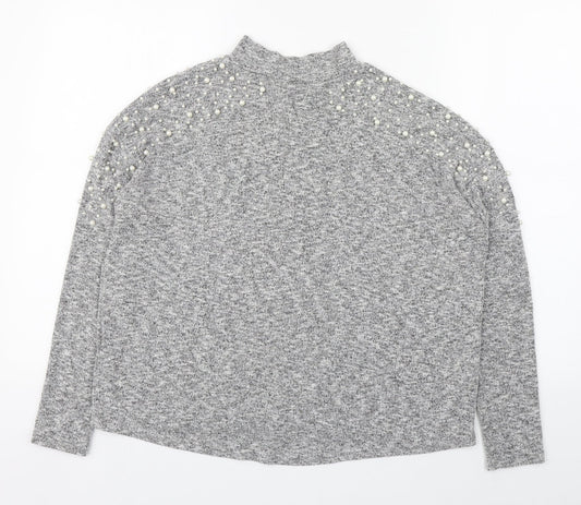 Womens UK Size S Divided Grey Pullover Jumper