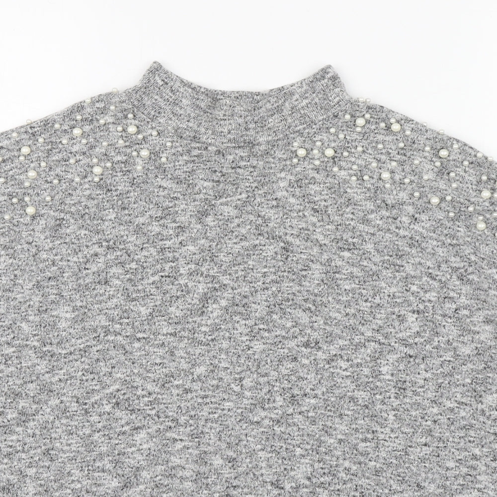 Womens UK Size S Divided Grey Pullover Jumper