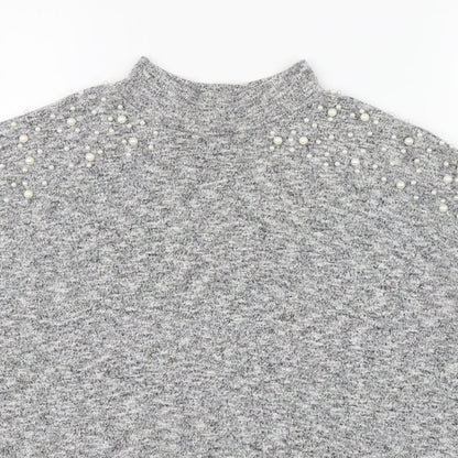 Womens UK Size S Divided Grey Pullover Jumper