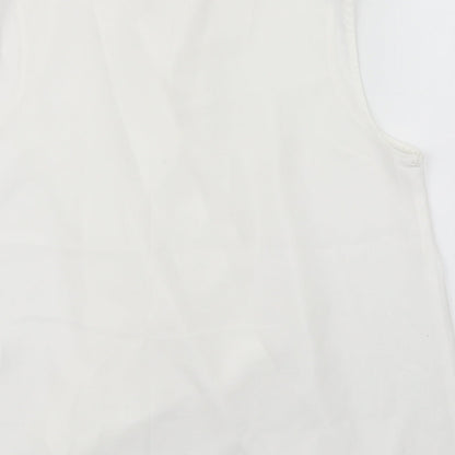 Wallis Womens White  Polyester Basic Tank Size 12 V-Neck