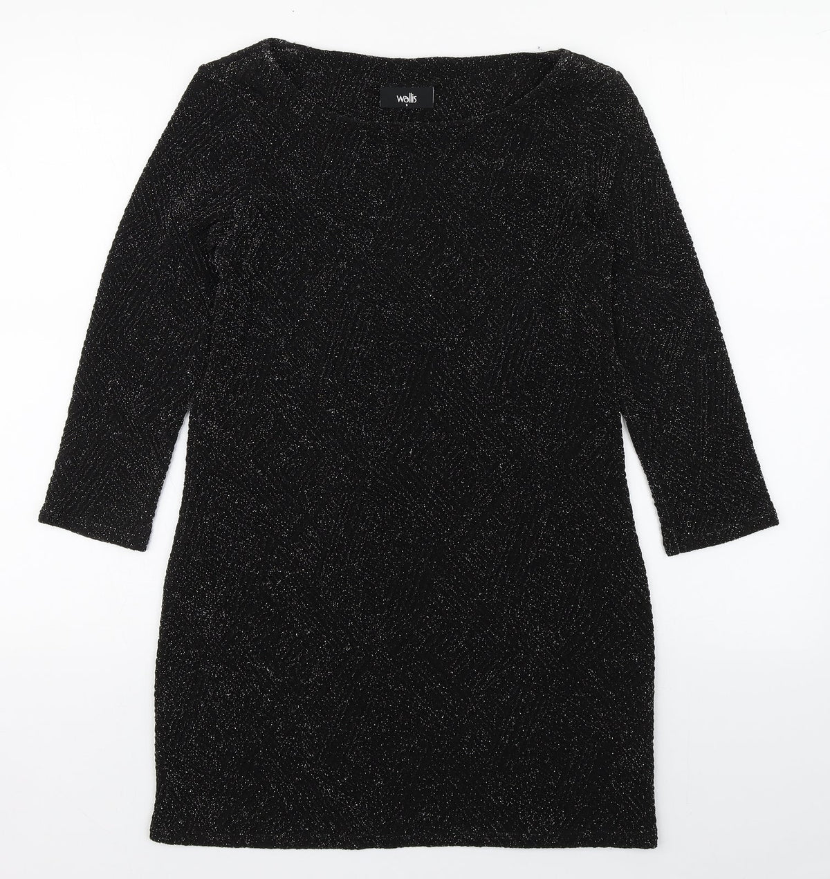 Wallis Womens Black  Nylon Sheath  Size S  Boat Neck Pullover