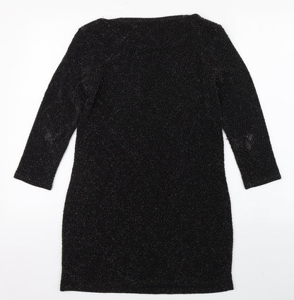 Wallis Womens Black  Nylon Sheath  Size S  Boat Neck Pullover