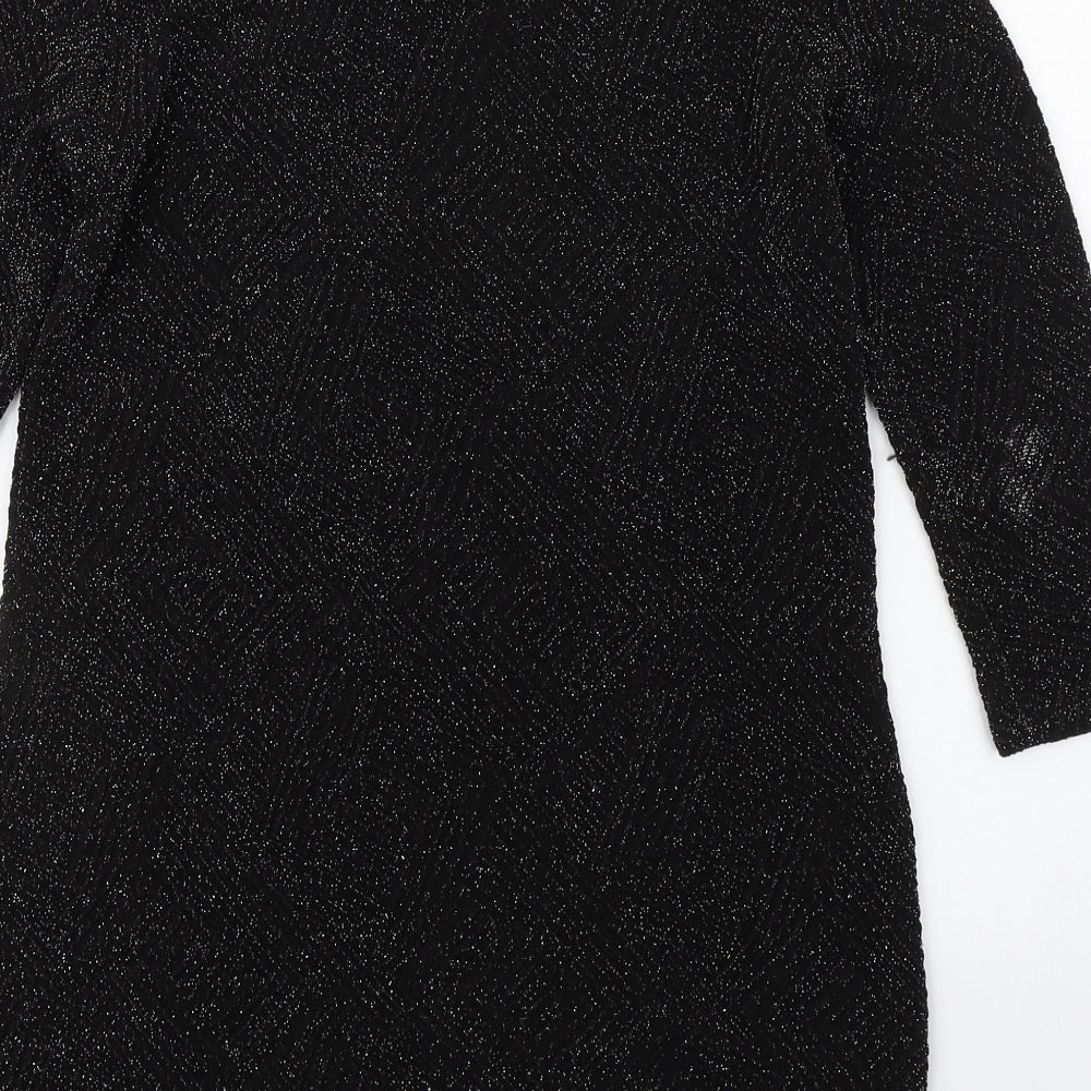Wallis Womens Black  Nylon Sheath  Size S  Boat Neck Pullover