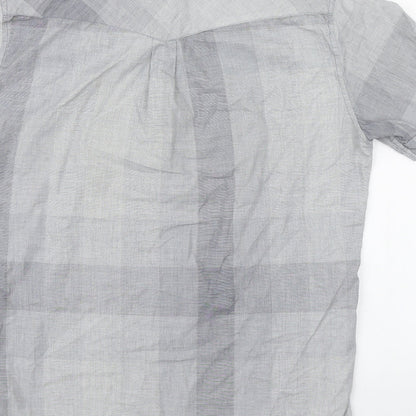 Mens UK Size M Fifty Five DSL Grey  Button-Up Short Sleeve Casual Shirt