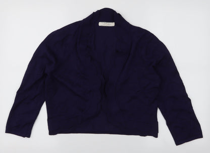 Pointelle Womens Blue V-Neck  Viscose Cardigan Jumper Size M