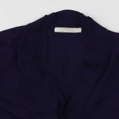 Pointelle Womens Blue V-Neck  Viscose Cardigan Jumper Size M