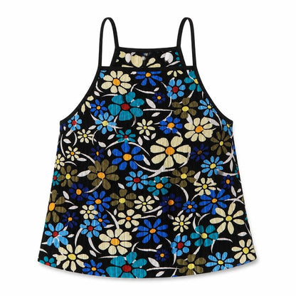 Topshop Womens Multicoloured Floral Polyester Camisole Blouse Size 6 High Neck