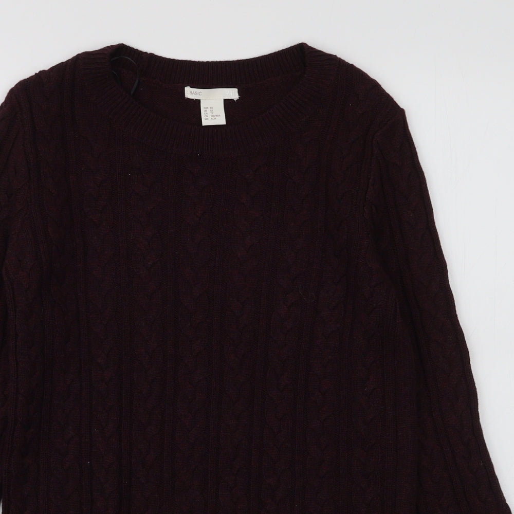 Womens UK Size XS H&M Purple Pullover Jumper
