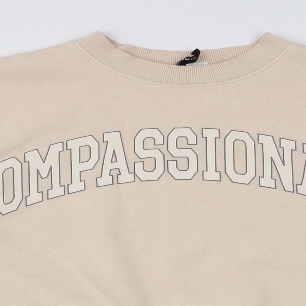 H&M Womens Beige  Cotton Pullover Sweatshirt Size M  Pullover - Compassionate