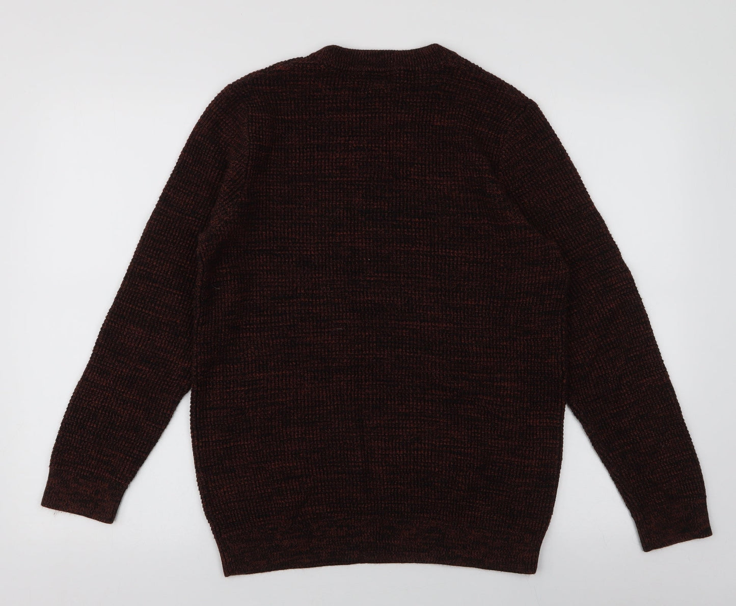 H&M Mens Brown Round Neck  Acrylic Pullover Jumper Size M