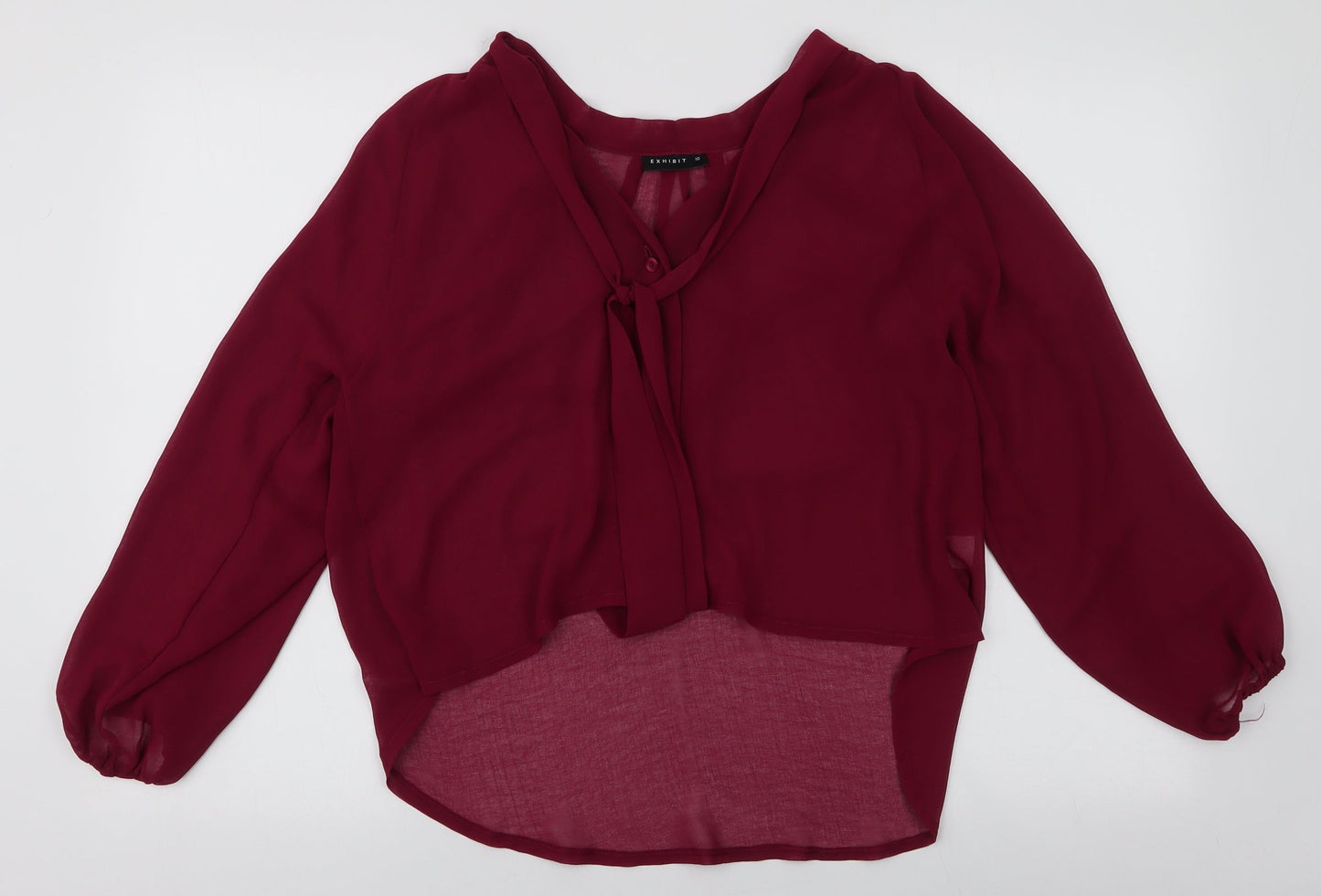 Womens UK Size 10 Exhibit Red Basic Blouse