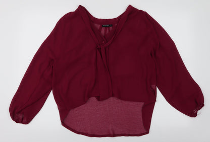 Womens UK Size 10 Exhibit Red Basic Blouse