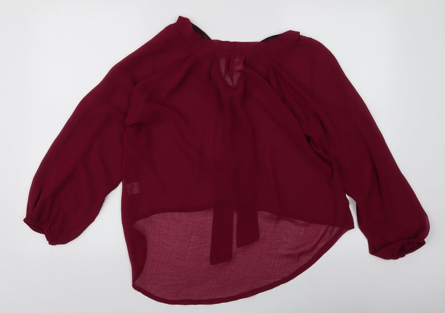 Womens UK Size 10 Exhibit Red Basic Blouse