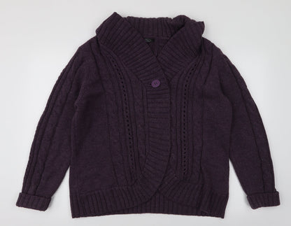 Womens UK Size L BM Purple Cardigan Jumper