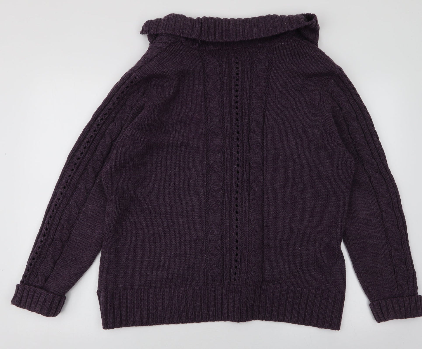 Womens UK Size L BM Purple Cardigan Jumper