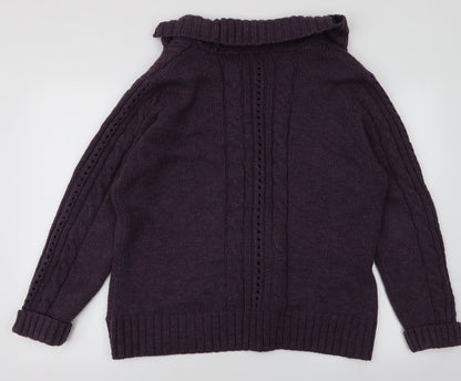 Womens UK Size L BM Purple Cardigan Jumper