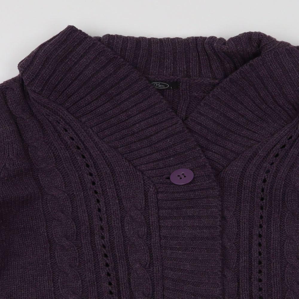 Womens UK Size L BM Purple Cardigan Jumper