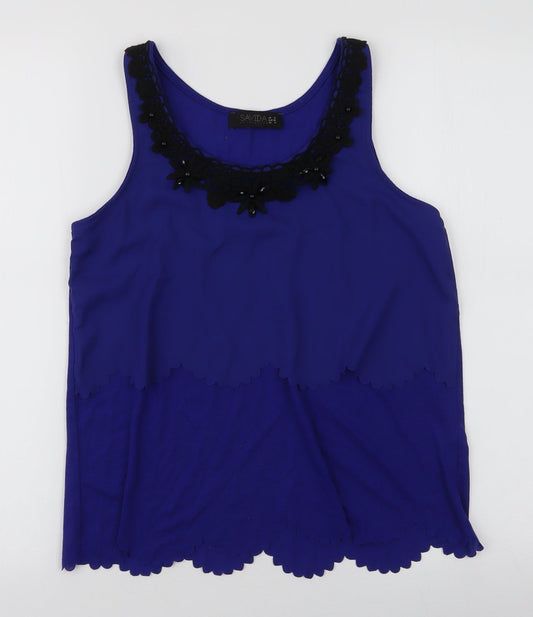 Womens UK Size 10 Savida Blue Camisole Blouse