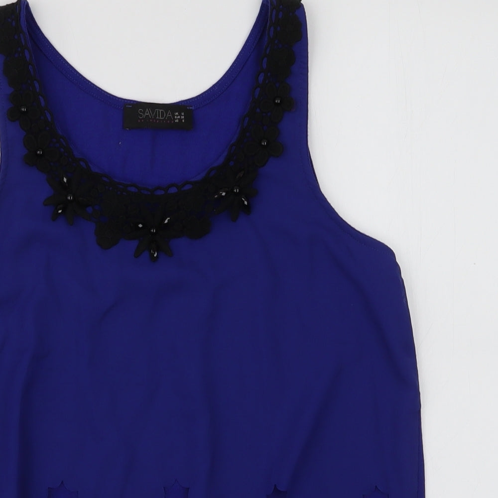 Womens UK Size 10 Savida Blue Camisole Blouse