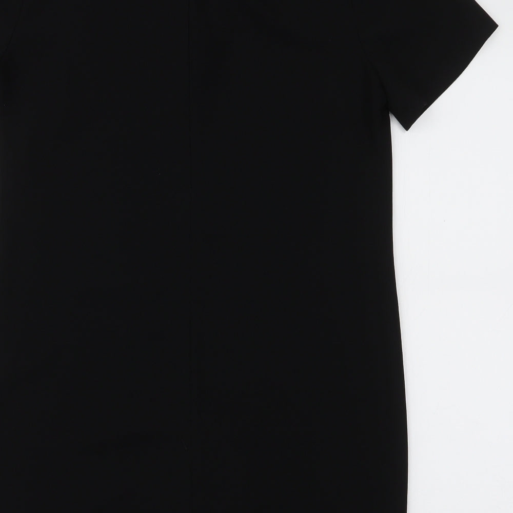 Zara Womens Black  Polyester A-Line  Size M  V-Neck Zip