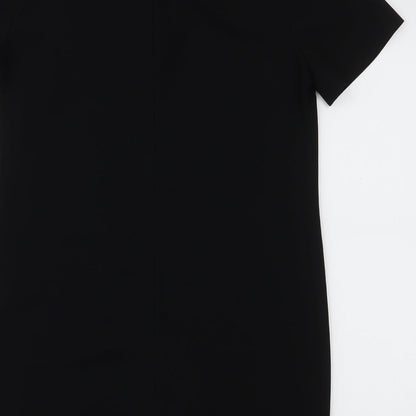 Zara Womens Black  Polyester A-Line  Size M  V-Neck Zip