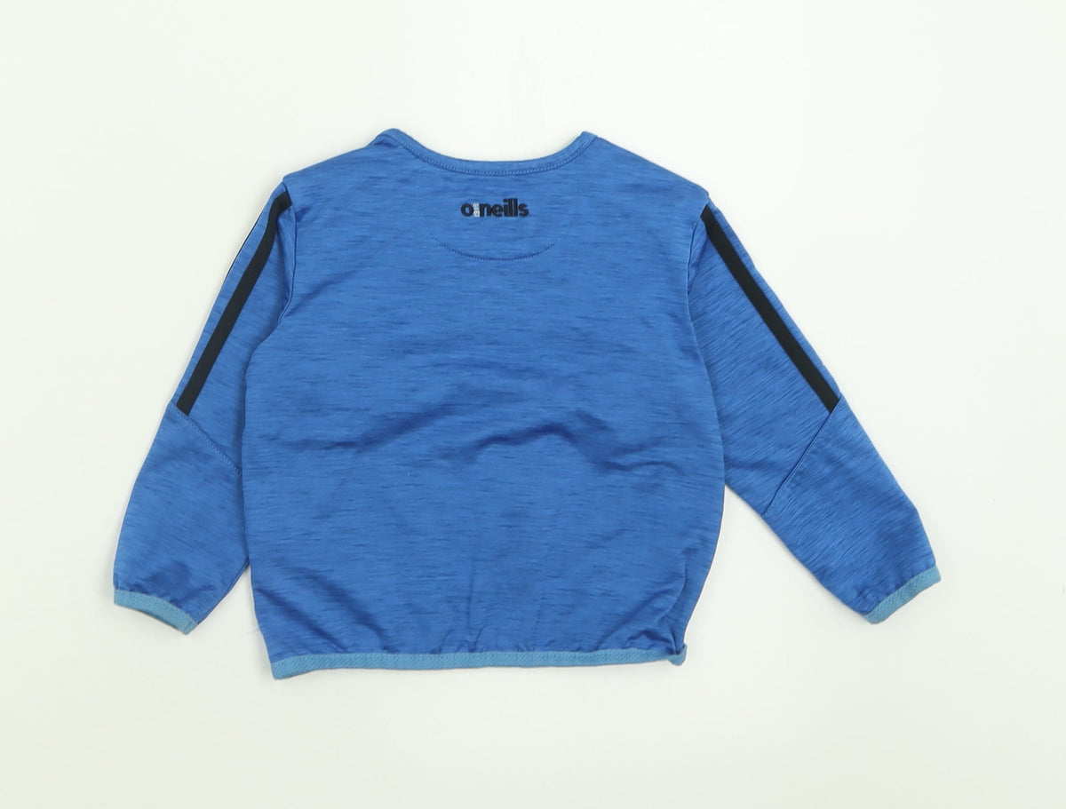 Back view of Oneill boys’ blue polyester pullover casual, size 18-24, months crew neck pullover