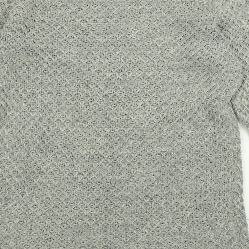 George Womens Grey Crew Neck  Acrylic Tunic Jumper Size 10