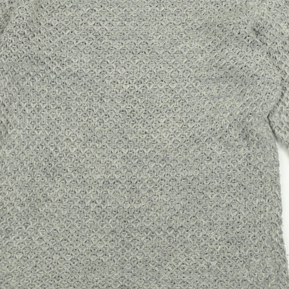 George Womens Grey Crew Neck  Acrylic Tunic Jumper Size 10