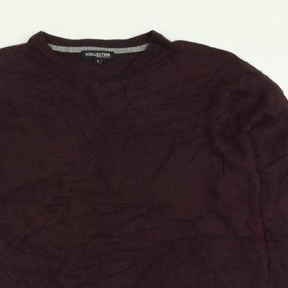 Debenhams Mens Purple V-Neck  Acrylic Pullover Jumper Size S