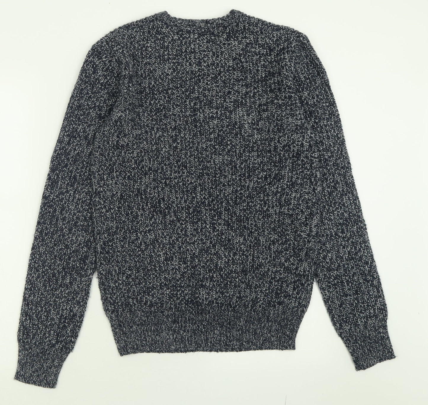 Cedar Wood State Mens Blue Crew Neck  Acrylic Pullover Jumper Size S