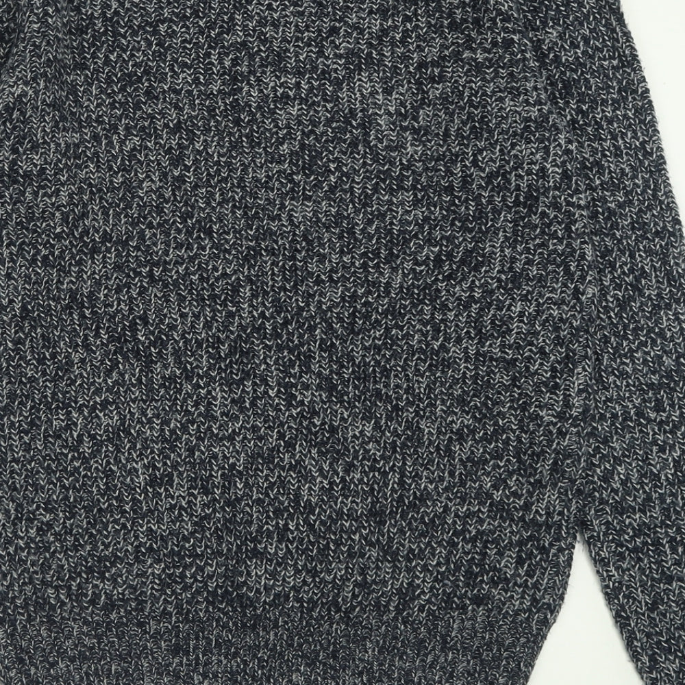 Cedar Wood State Mens Blue Crew Neck  Acrylic Pullover Jumper Size S