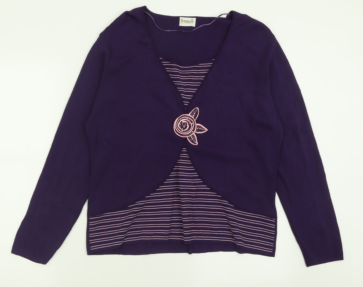 Womens UK Size XL Roman Purple Pullover Jumper