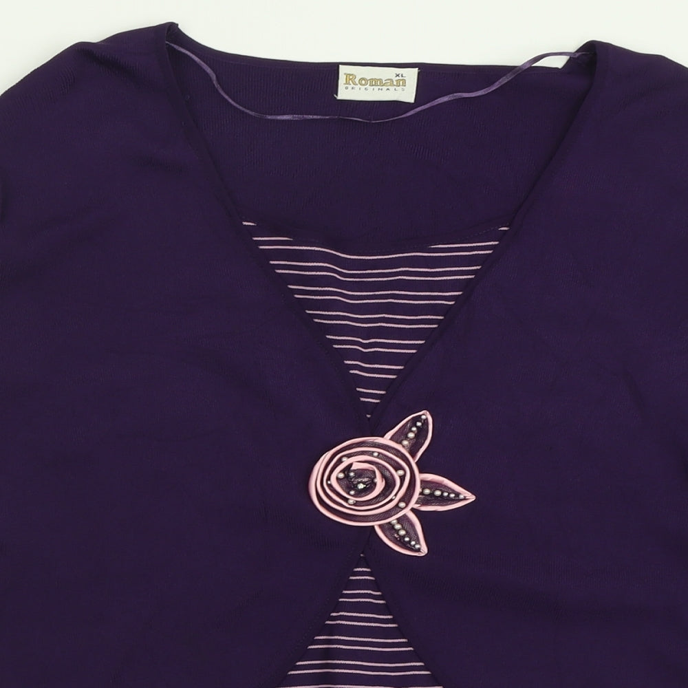 Womens UK Size XL Roman Purple Pullover Jumper