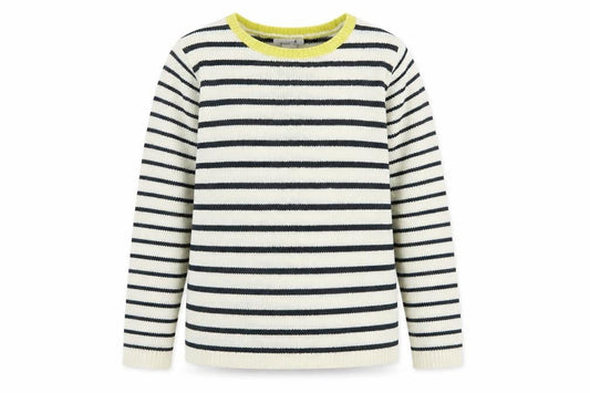 Abcd R Boys White Crew Neck Striped Acrylic Pullover Jumper Size 10 Years  Pullover