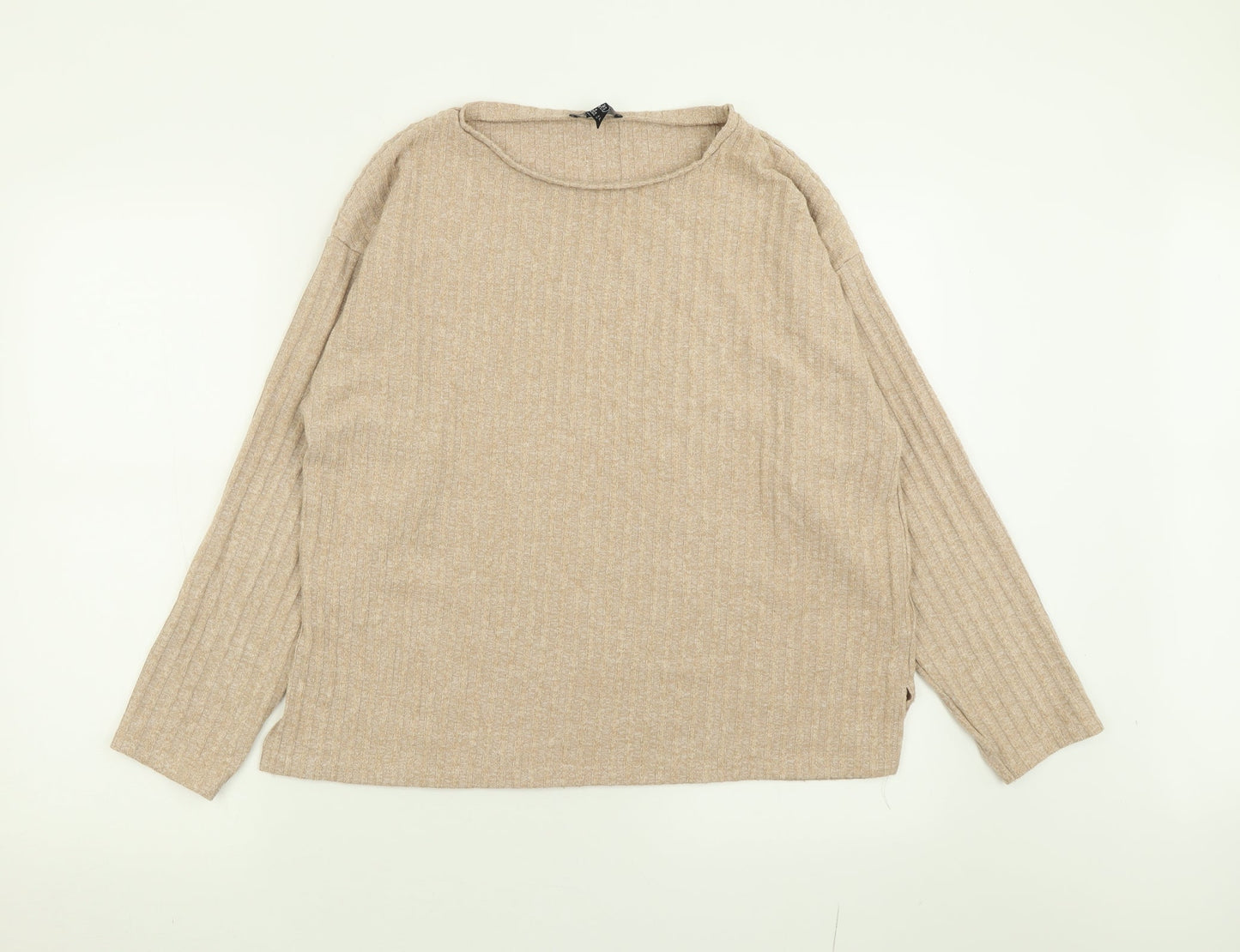 Womens UK Size M New Look Beige Pullover Jumper