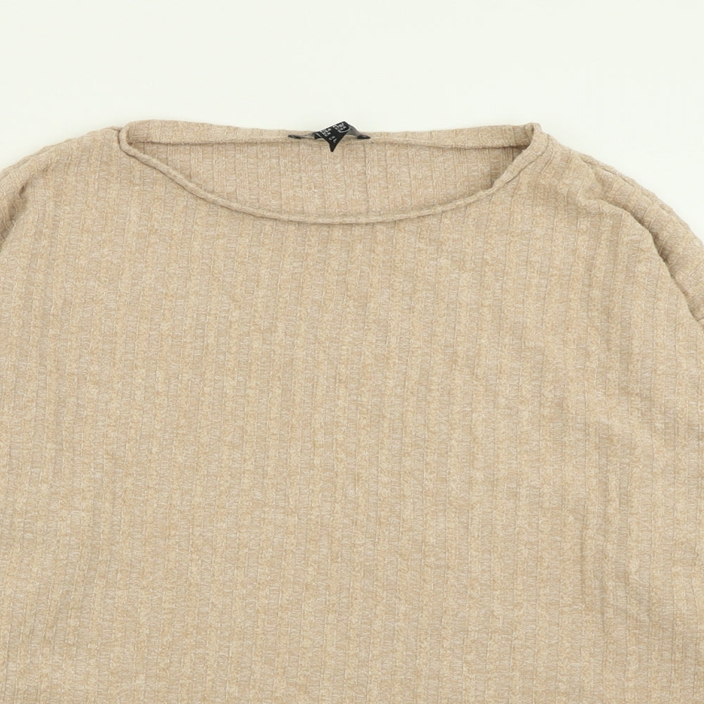 Womens UK Size M New Look Beige Pullover Jumper
