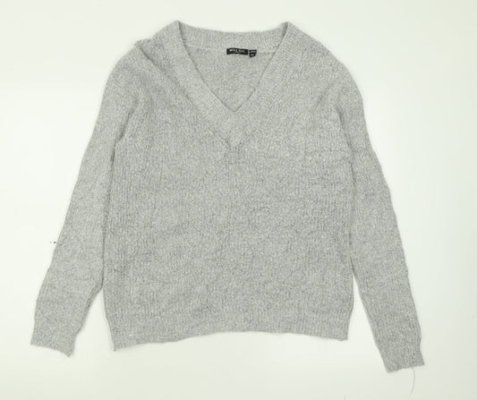 Womens UK Size XS Brave Soul Grey Pullover Jumper