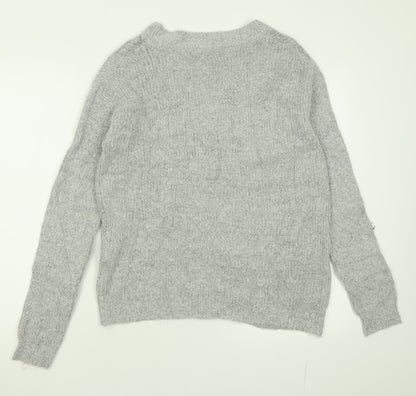 Womens UK Size XS Brave Soul Grey Pullover Jumper