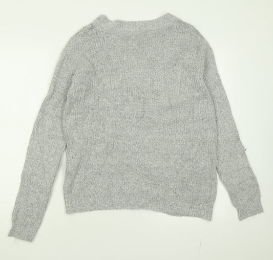 Womens UK Size XS Brave Soul Grey Pullover Jumper