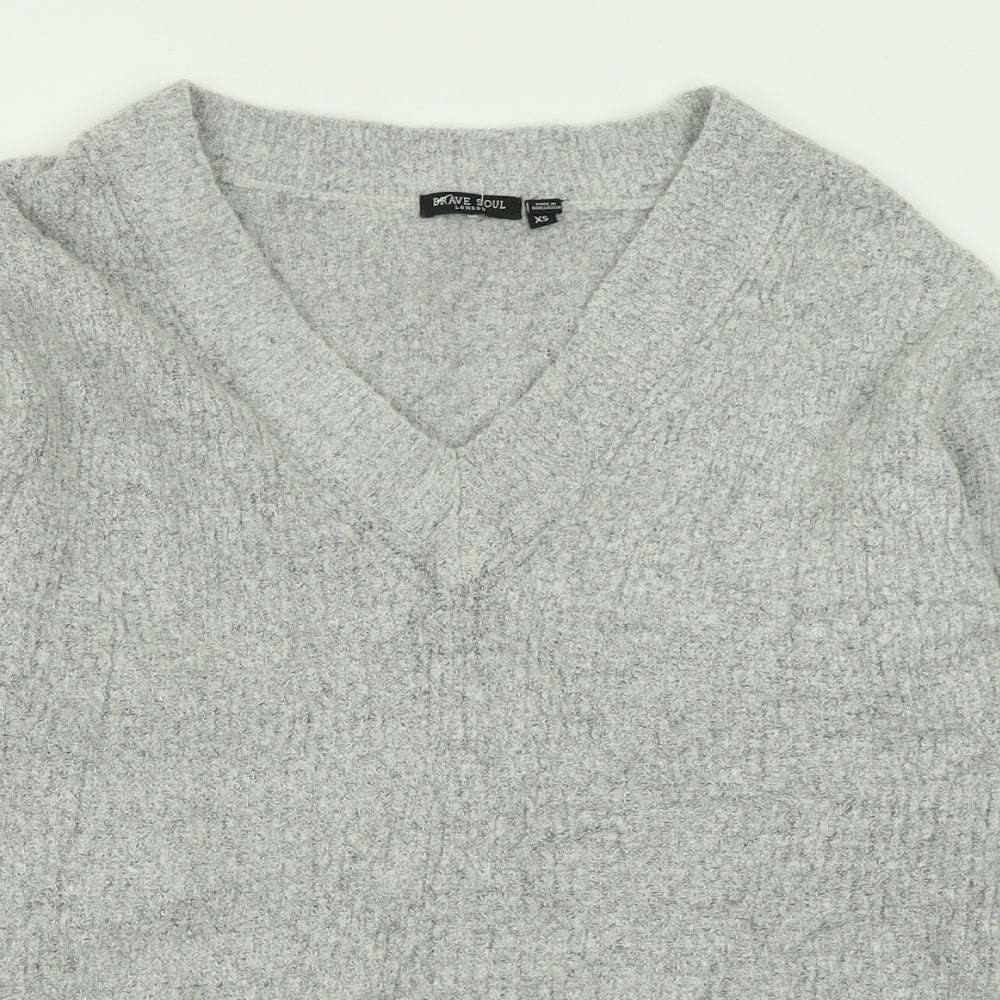 Womens UK Size XS Brave Soul Grey Pullover Jumper