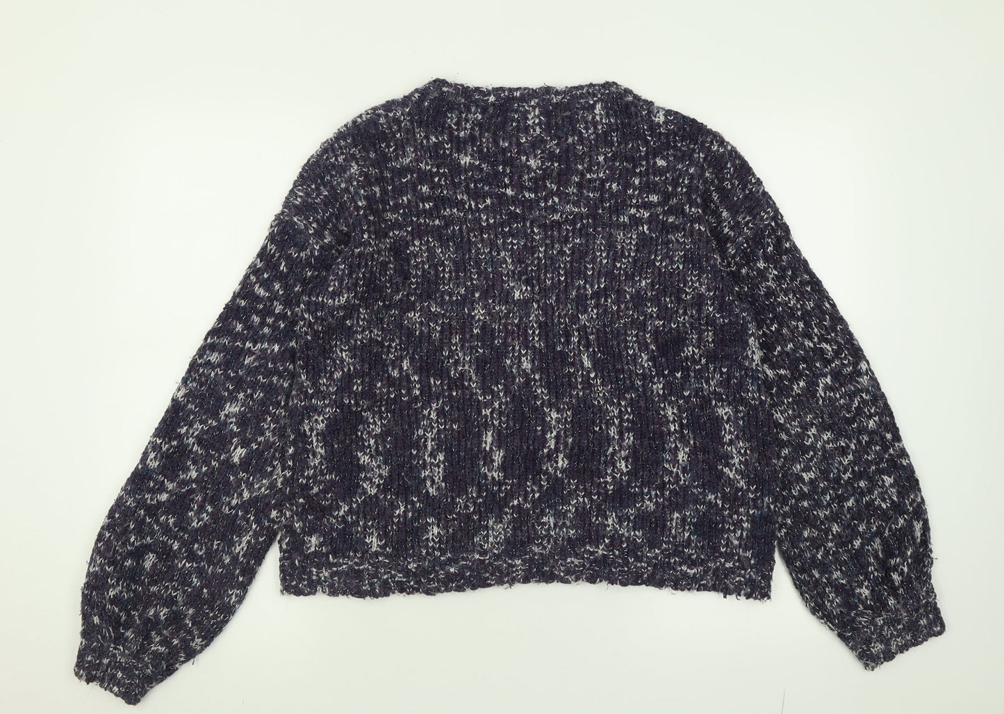 TU Womens Purple Crew Neck  Polyester Pullover Jumper Size 12