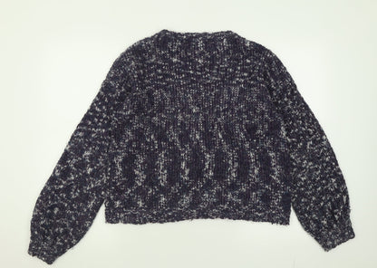 TU Womens Purple Crew Neck  Polyester Pullover Jumper Size 12