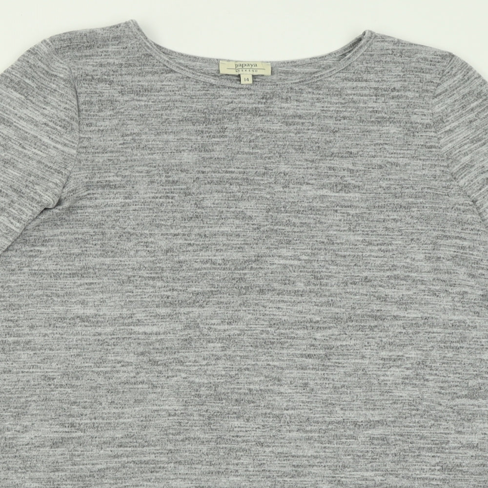 Womens UK Size 14 Papaya Grey Tunic Jumper