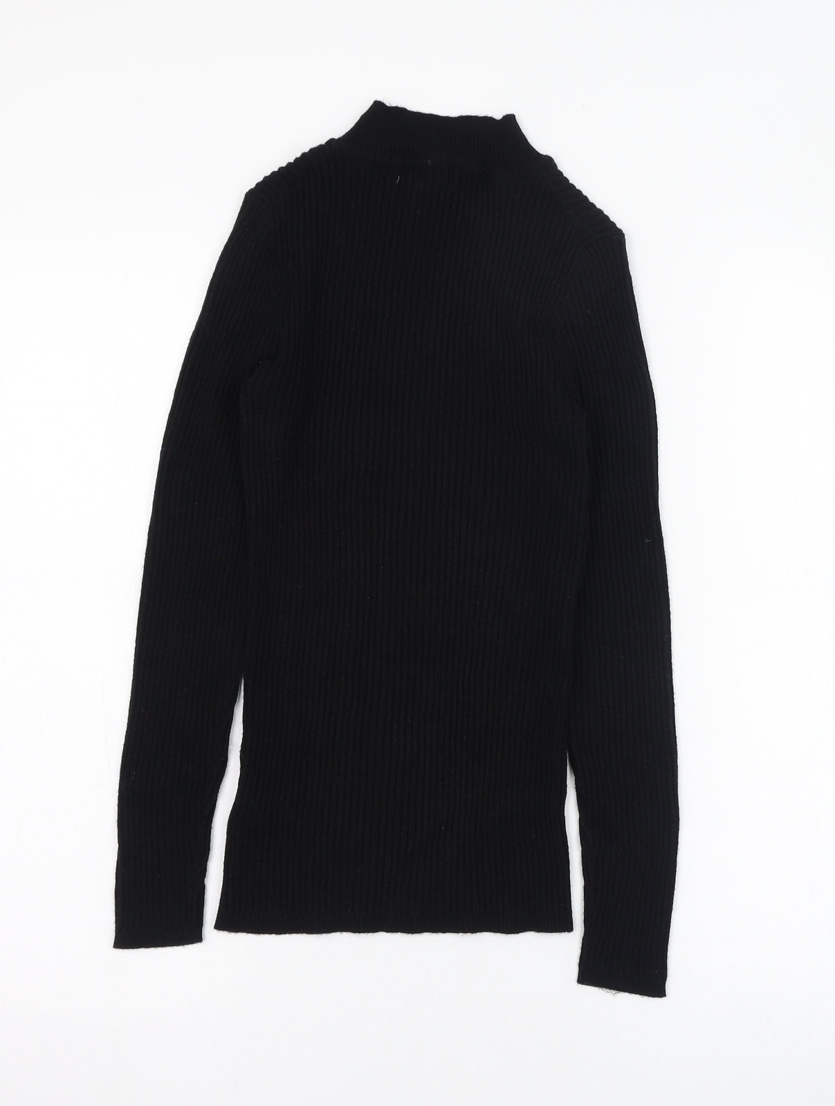 Primark Womens Black Mock Neck  Viscose Pullover Jumper Size 10